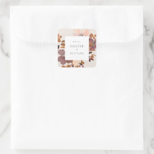 Cuadrada Pegatina redondo clásico