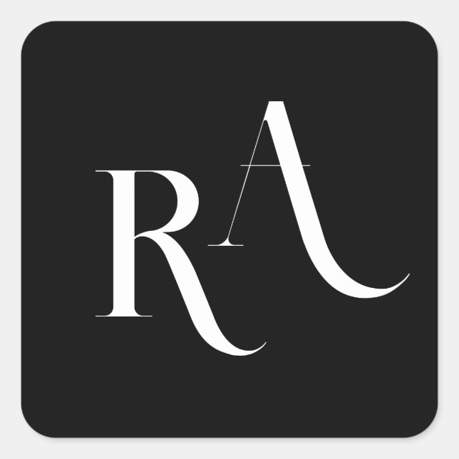 Cuadrada Pegatina redondo clásico Boda moderno y moda (Anverso)