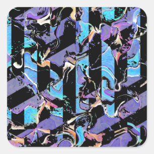 Cuadrada Pegatina redondo clásico de Eyesore