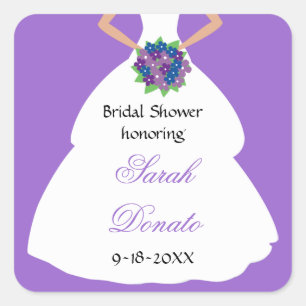 Cuadrada Pegatina Regal Bridal Shower