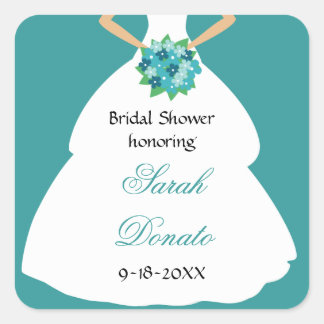 Cuadrada Pegatina Regal Bridal Shower