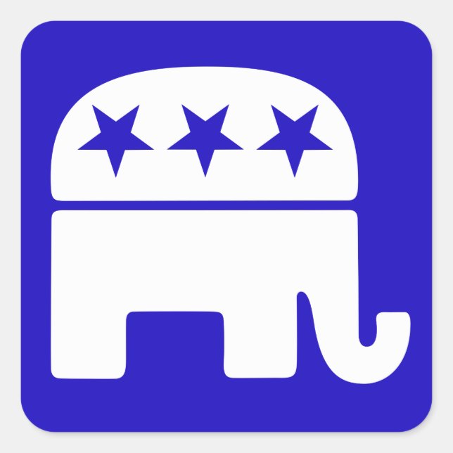 Cuadrada Pegatina Republicano de Plaza del Elefante (Anverso)