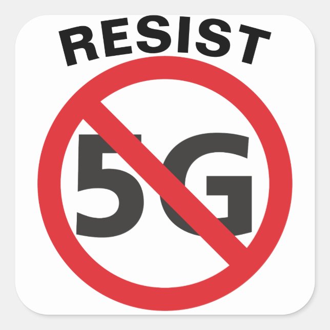 Cuadrada Pegatina Resist 5G (Anverso)