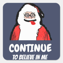 Cuadrada Pegatina risible de Santa