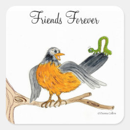 Cuadrada Pegatina Robin de Friends Forever