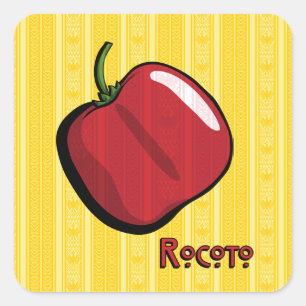 Cuadrada Pegatina Rocoto Chili Pepper