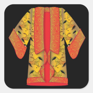 Cuadrada Pegatina rojo de Komono