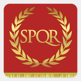 Cuadrada PEGATINA romano cuadrado SPQR