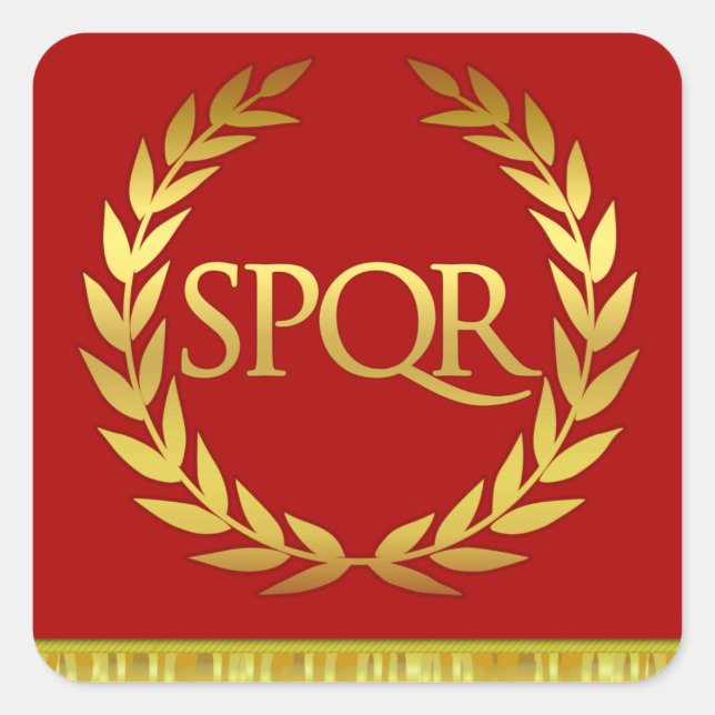 Cuadrada PEGATINA romano cuadrado SPQR (Anverso)