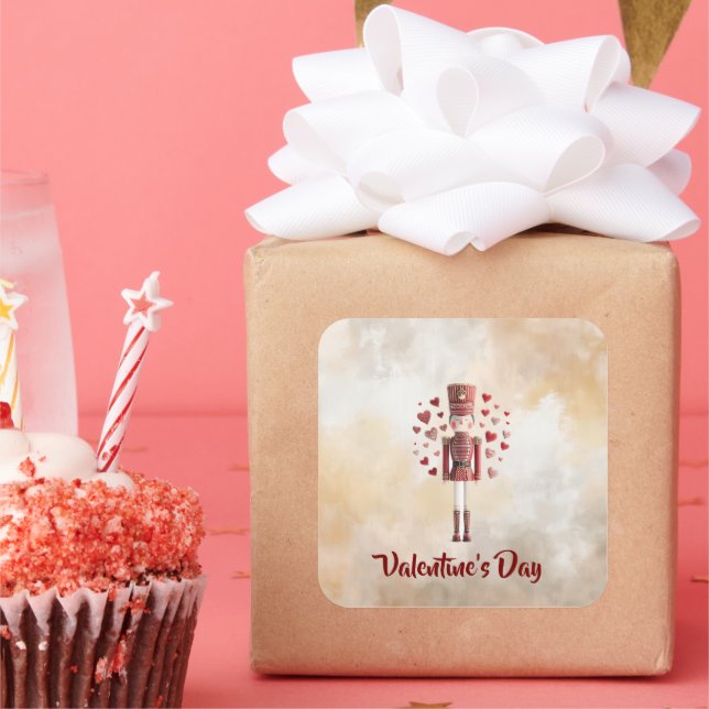 Cuadrada Pegatina Romántica del Cascanueces Dulce Día de Sa (Fiesta)