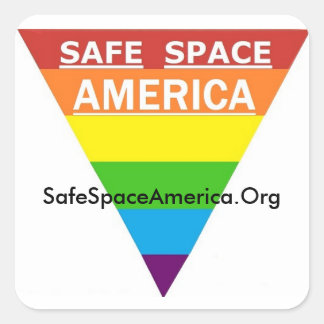 Cuadrada Pegatina Safe Space America