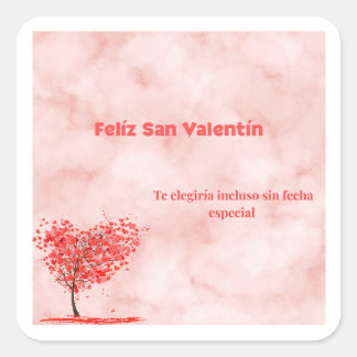 Cuadrada Pegatina San Valentin