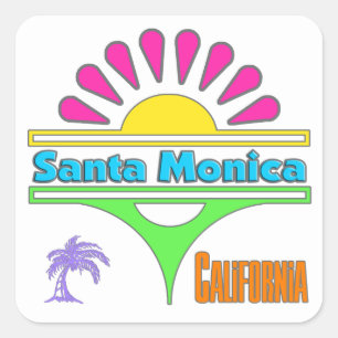Cuadrada pegatina "Santa Mónica Colorful 1"