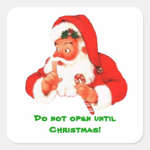 Cuadrada Pegatina secreta de Navidad de Santa Claus