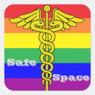 Cuadrada Pegatina seguro del espacio de LGBTQ