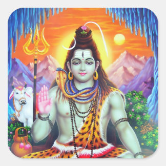 Cuadrada Pegatina Shiva - Versión 4