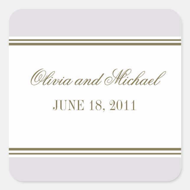 Cuadrada Pegatina simple de banda malva (Anverso)