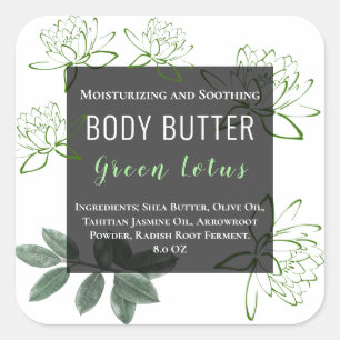 Cuadrada Pegatina simple de productos de flores de Lotus   