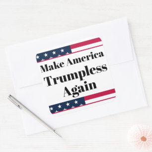 Cuadrada Pegatina sin Trump