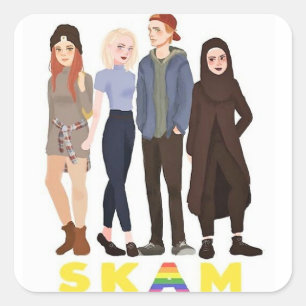 Cuadrada Pegatina SKAM