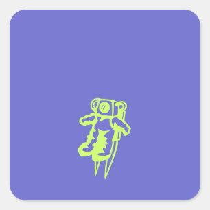 Cuadrada Pegatina Spaceman