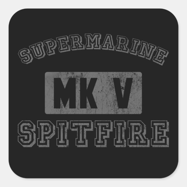 Cuadrada Pegatina Spitfire supermarino (Anverso)