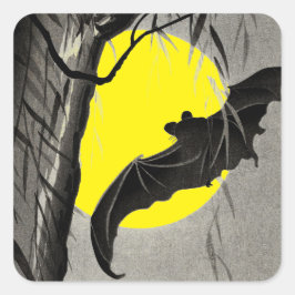 Cuadrada PEGATINA SQUARE BAT and MOON HALLOWEEN