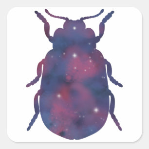 Cuadrada Pegatina Starscape de escarabajo oscuro