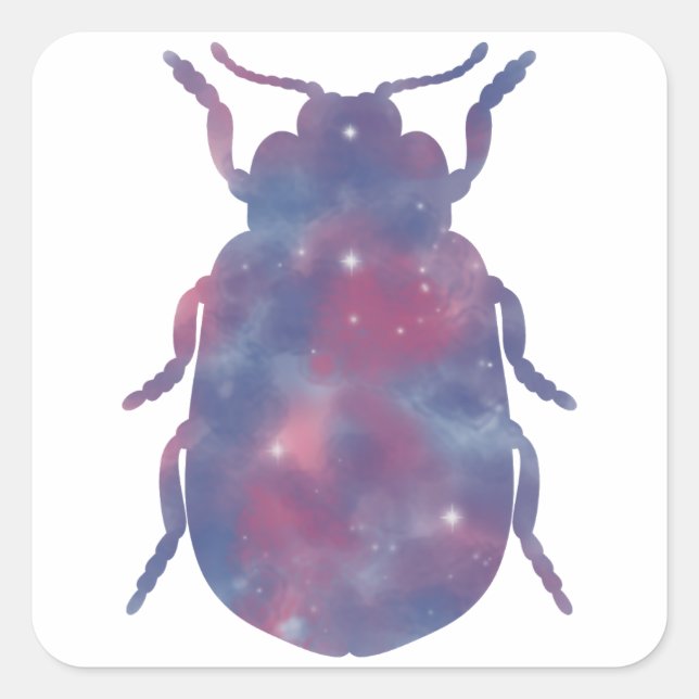 Cuadrada Pegatina Starscape Light Beetle (Anverso)
