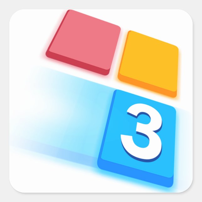 Cuadrada Pegatina Swipe 3 (Anverso)