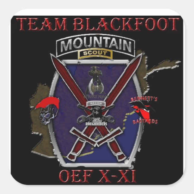 Cuadrada Pegatina Team Blackfoot (Anverso)