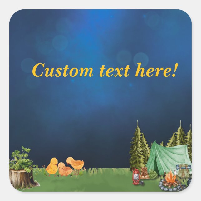 Cuadrada Pegatina temático de Campsite (Anverso)