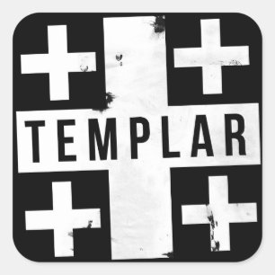 Cuadrada Pegatina templario
