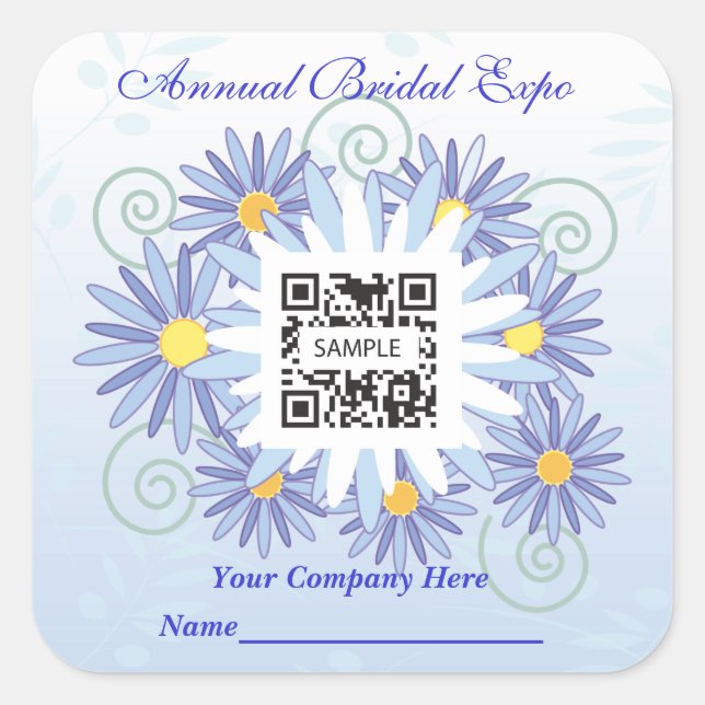 Cuadrada Pegatina Template Bridal Expo (Anverso)