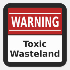 Cuadrada Pegatina Toxic Wasteland