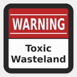 Cuadrada Pegatina Toxic Wasteland