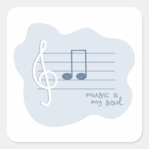 Cuadrada pegatina treble clef