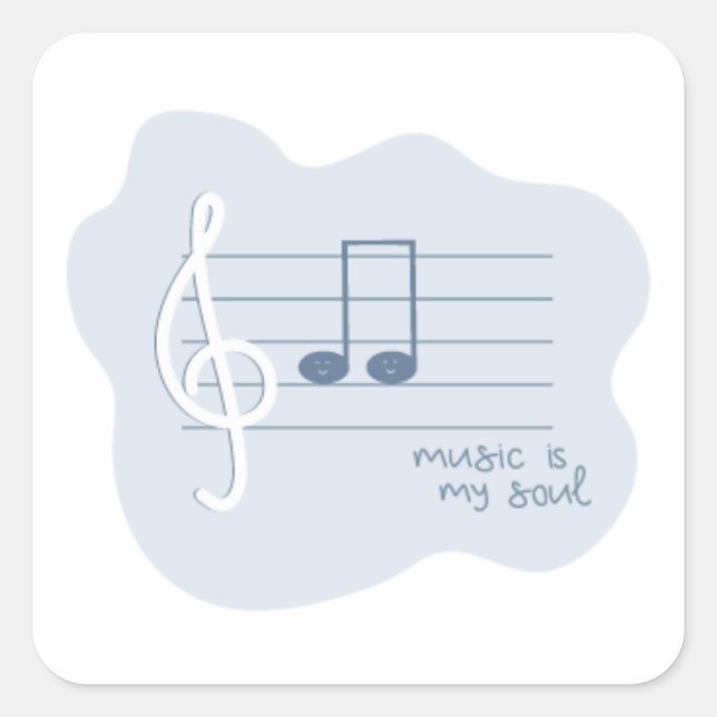 Cuadrada pegatina treble clef (Anverso)