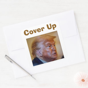 Cuadrada Pegatina Trump/Encubrir