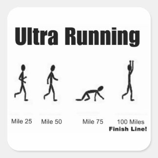 Cuadrada Pegatina "Ultra-Running"
