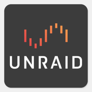 Cuadrada Pegatina Unraid - Negro