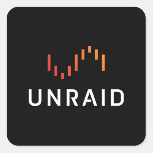 Cuadrada Pegatina Unraid - Negro