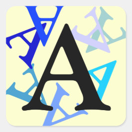 Cuadrada Pegatina - Varias letras