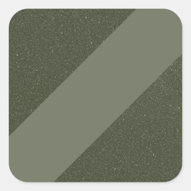 Cuadrada Pegatina Verde Musgo con Raya Diagonal (Anverso)