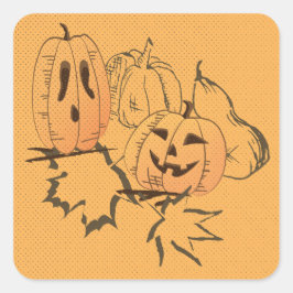Cuadrada Pegatina Vintage Halloween