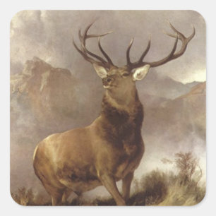 Cuadrada Pegatina Wildlife Majestic Bull Elk Mountain Storm