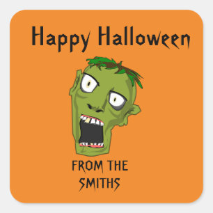 Cuadrada Pegatina ZOMBIE HAPPY HALLOWEEN SQUARE