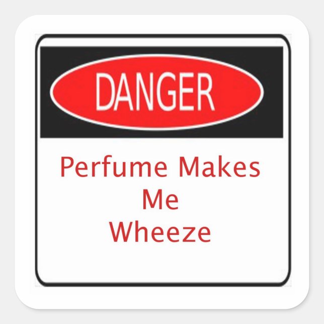 Cuadrada Peligro Perfume Me Hace Pegatina De La Rueda (Anverso)