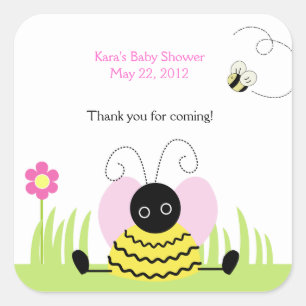 Cuadrada Pequeña abeja burbuja de abejas SQUARE Pegatina fa