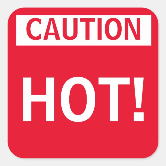 Cuadrada Pequeño Pegatina de advertencia de precaución cali (Anverso)